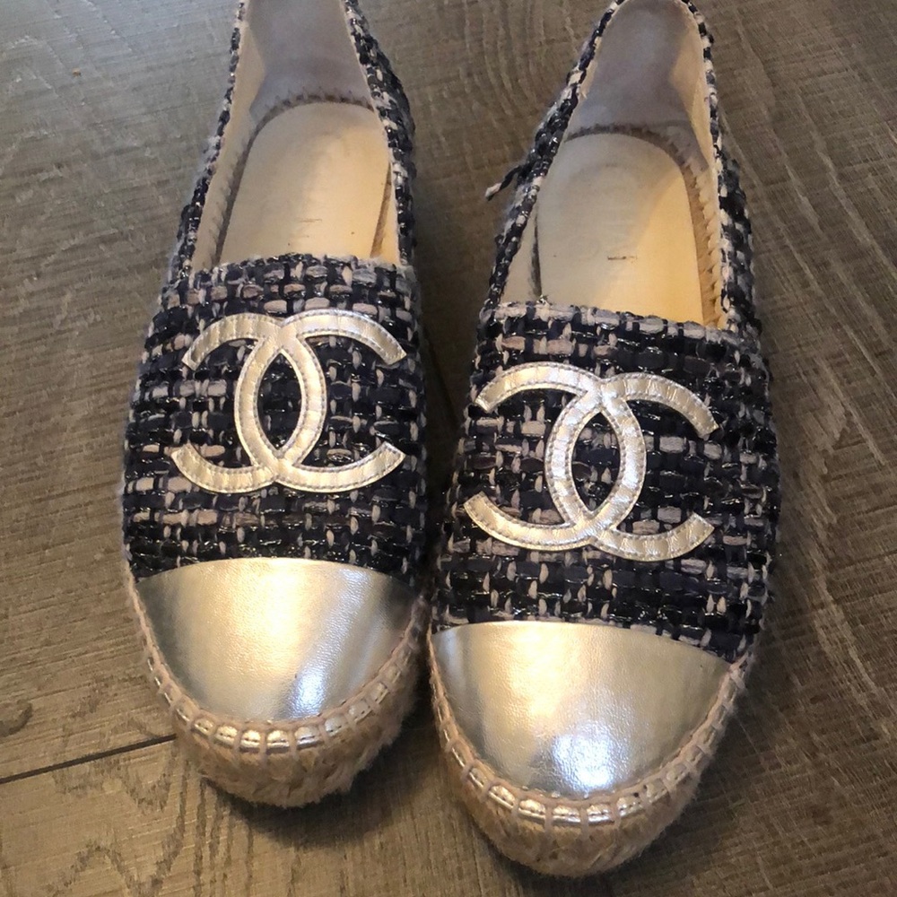 Chanel blue & silver espadrilles 💙